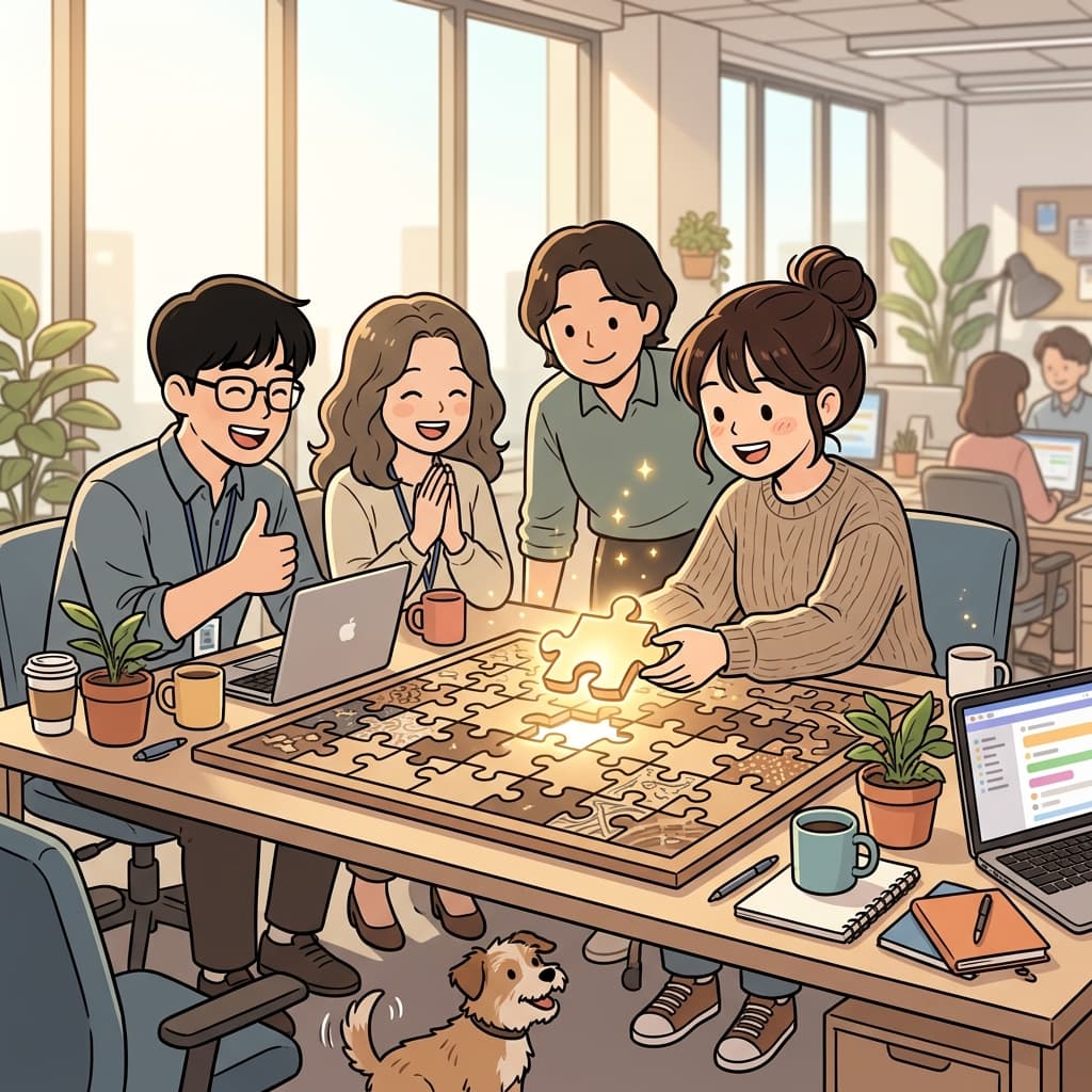 새로 온 사람이 팀이랑 정말 잘 맞았다.
