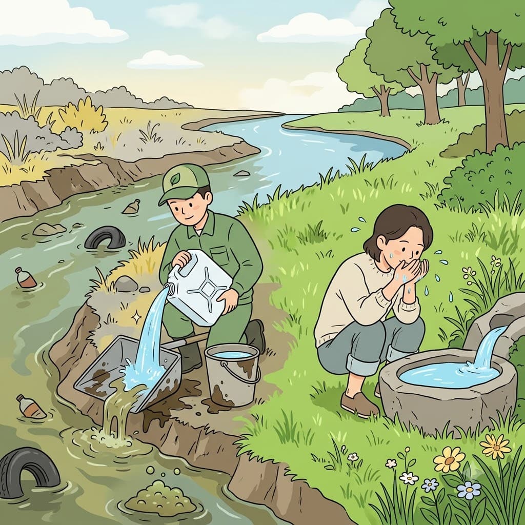 오염(pollution)의 해결책(solution)은 간단했다. 깨끗한 물로 제대로 씻는 것(ablution)이었다.