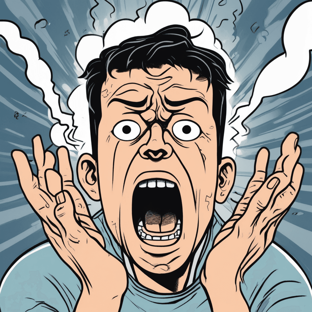 에이! 크다! 이 두통이 너무 커서 참을 수 없어!