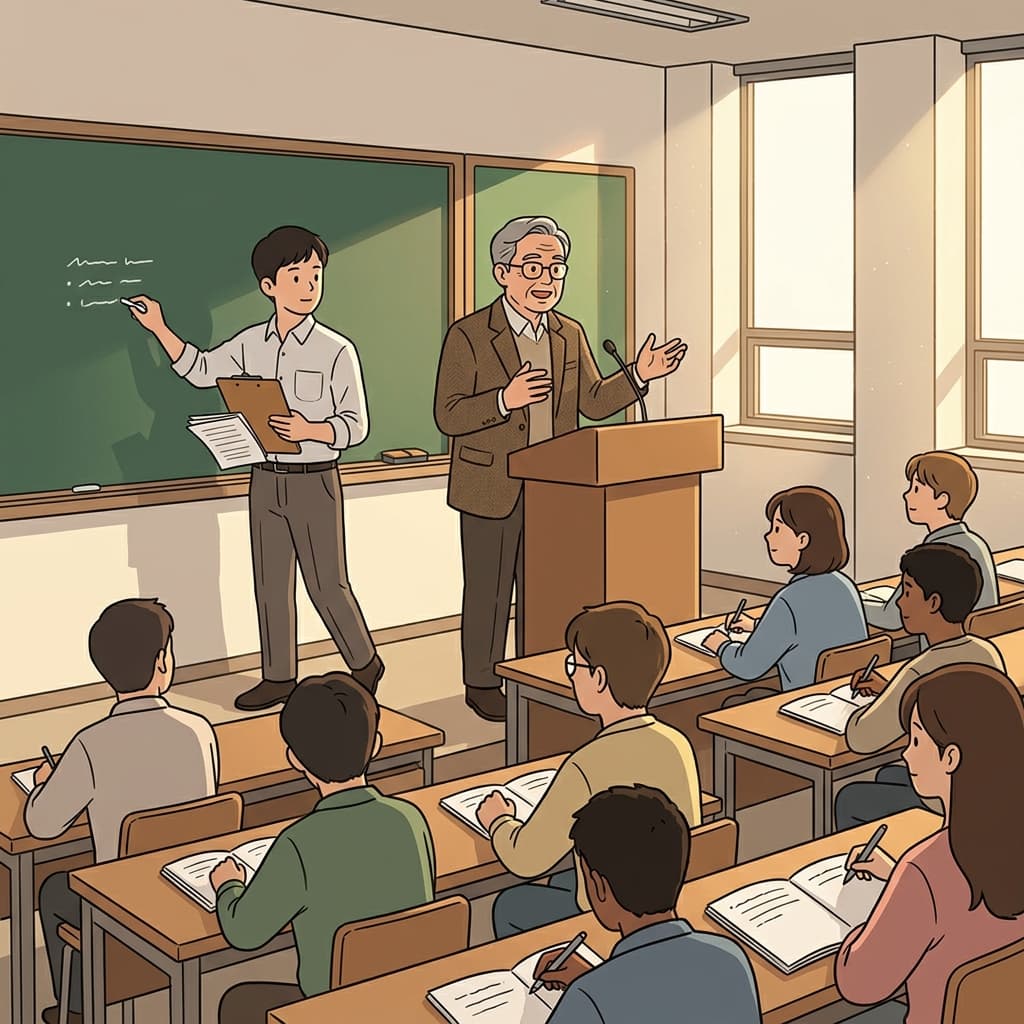 신임 강사는 정교수를 보조하는 부수적인 역할을 맡고 있다.