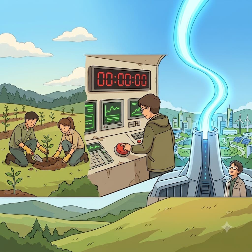 중대한 순간(moment)이 도래할 때까지 자연환경(environment)을 보호하며, 과학자들은 마침내 커다란 기술적 발전(advancement)을 이루어냈다.