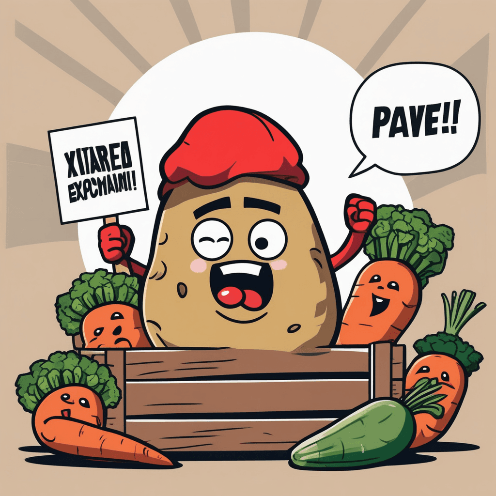 감자(테이터)가 '아지!' 하며 선동
