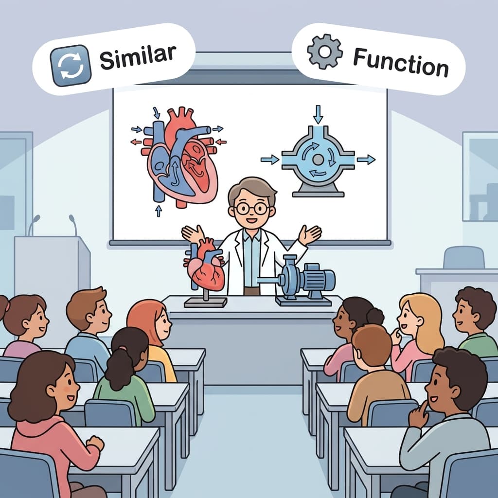 교수는 기능이 비슷한 두 시스템을 비교하기 위해 유추를 사용했다.