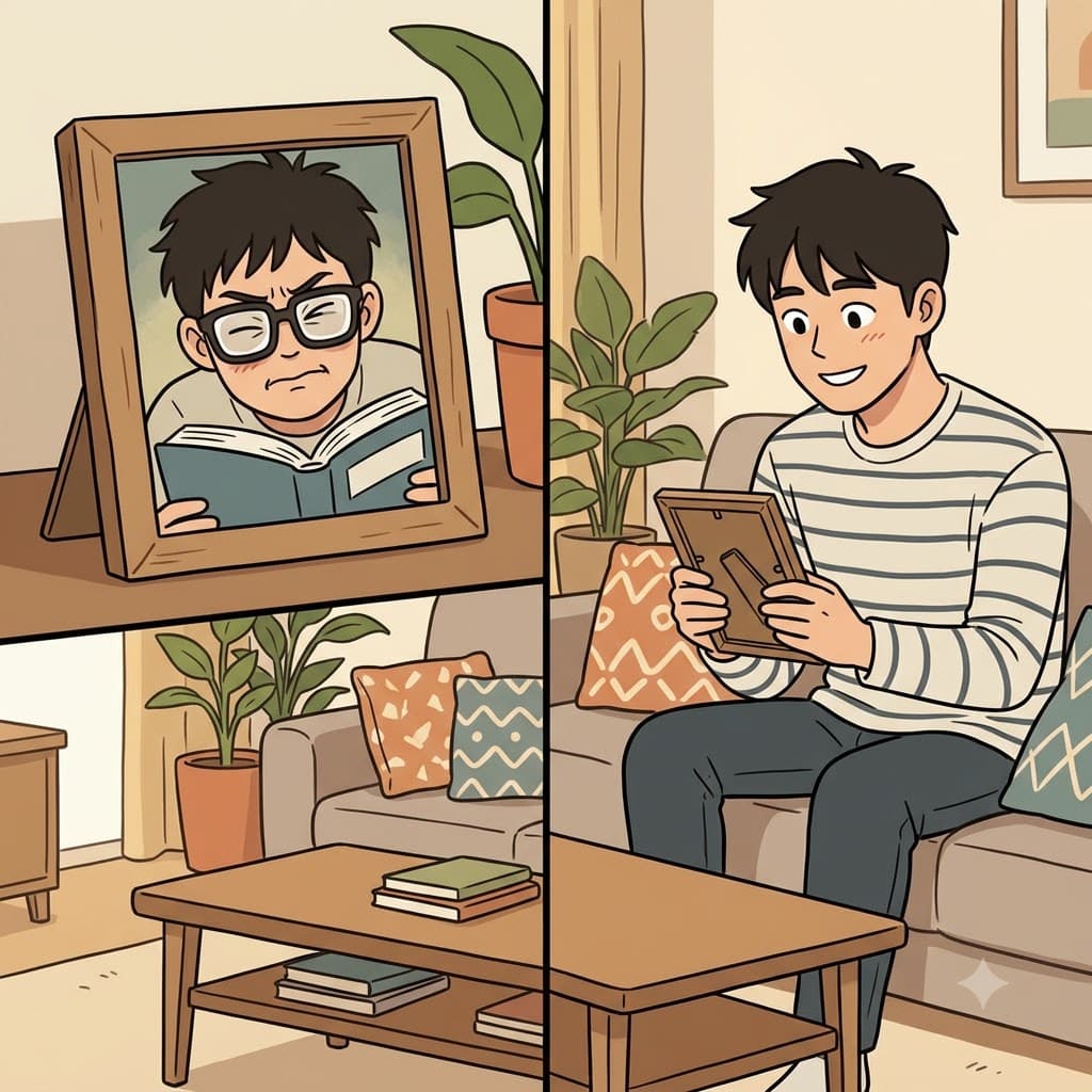 “안(an)경 테(te) 쓰(ce)던(dent) 때가 먼저였어!” 그는 지금의 좋은 시력보다 앞선(antecedently) 안경 쓰던 시절을 떠올렸다.