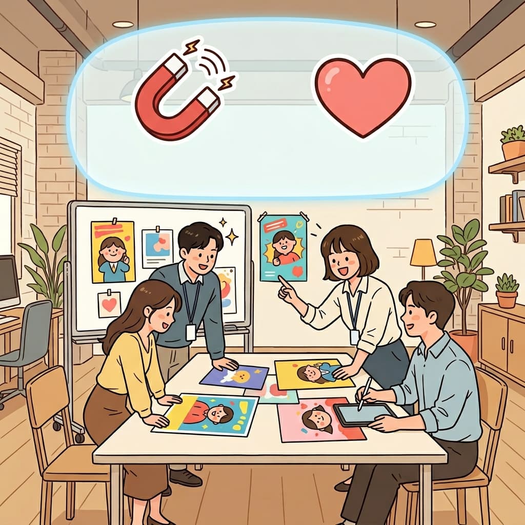 그 광고는 창의적인 아이디어로 젊은 고객들의 관심을 끌었다.