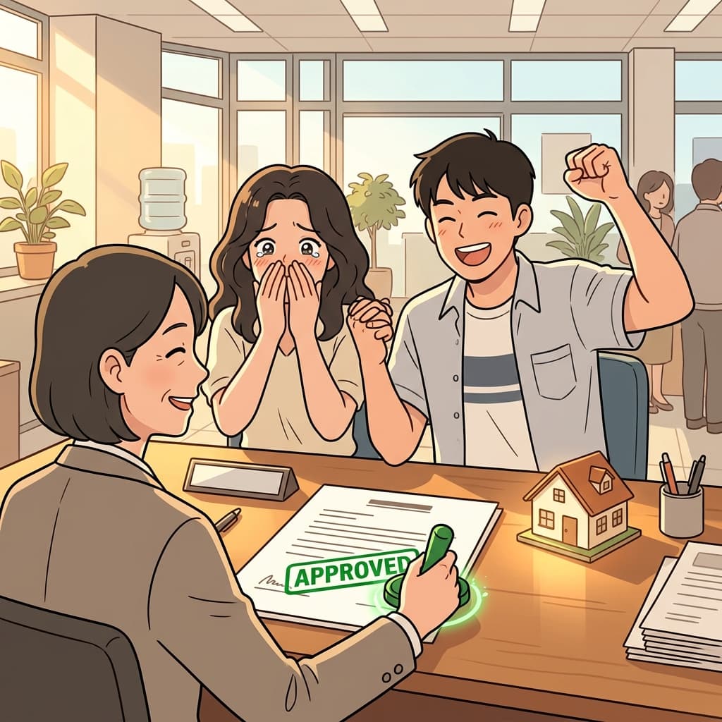 대출이 승인되자 부부는 드디어 첫 집을 갖게 됐다.