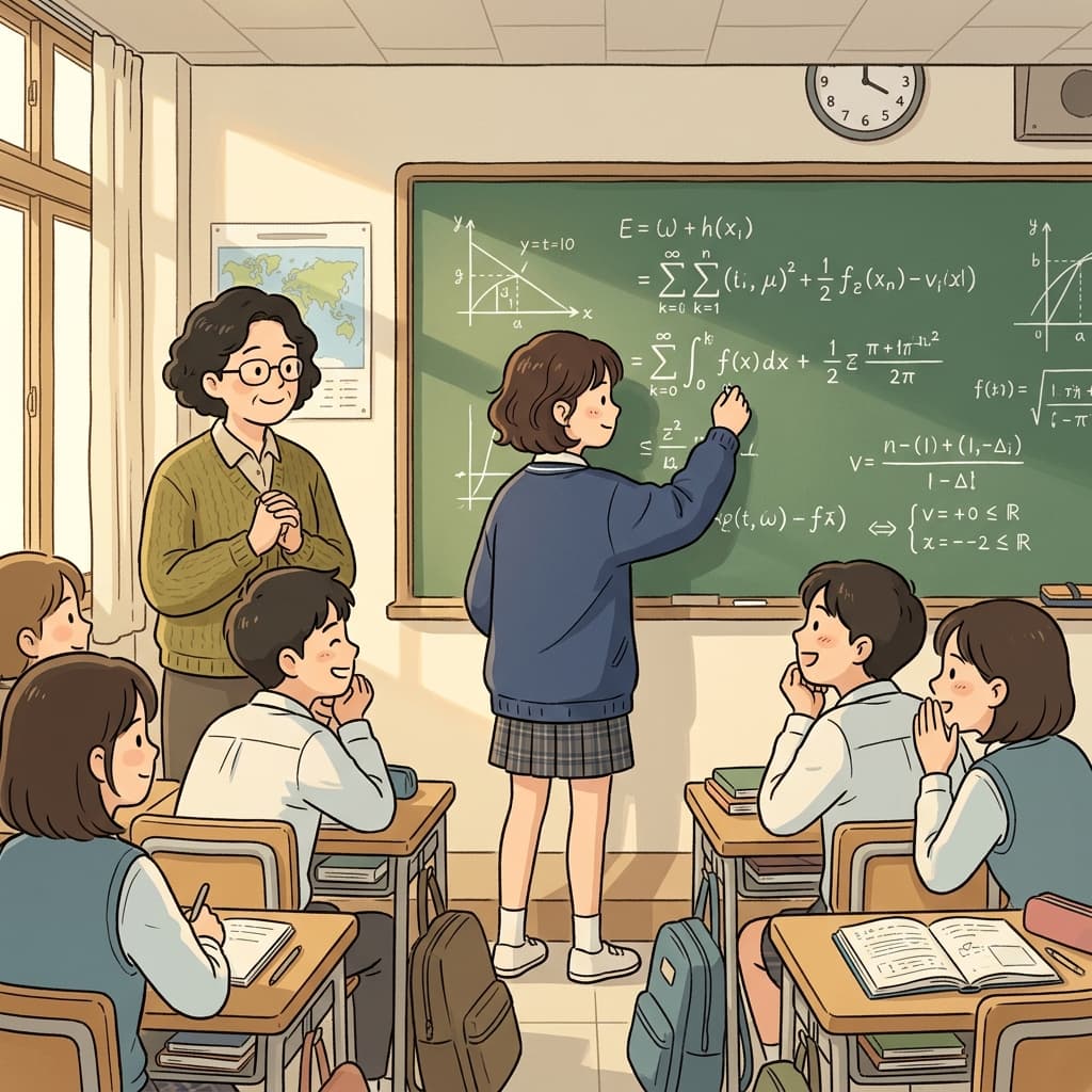그녀는 어려운 수학 문제를 푸는 데 뛰어난 적성을 보였다.