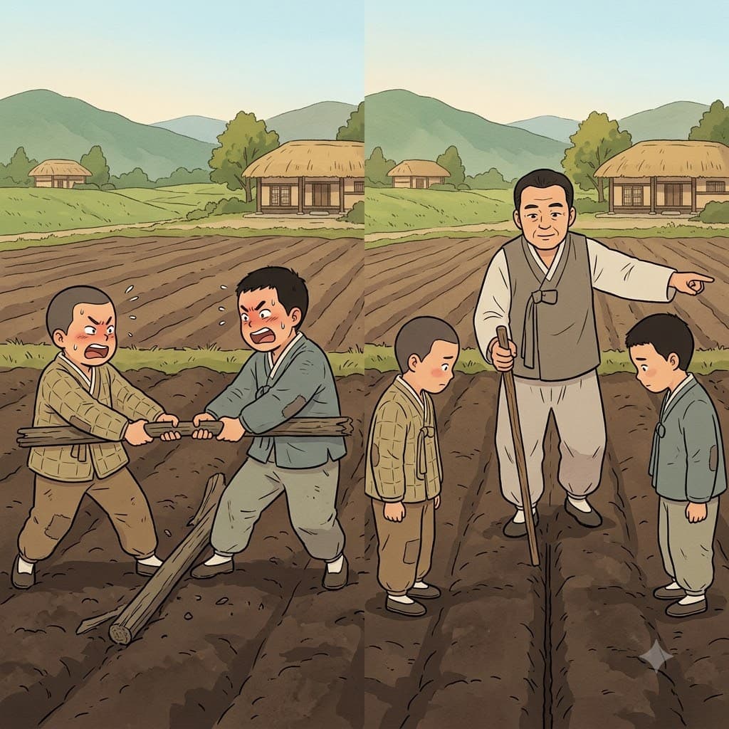 "아비(abi/아버지)가 이 터(teo/땅)의 경계를 공정하게 정해주마!" 아버지는 두 아들을 위한 절대적인 중재자(arbiter)로 나섰다.
