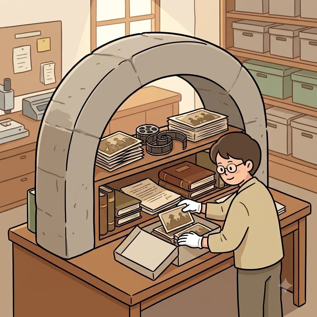 박물관은 미래의 연구자들을 위해 사진과 문서를 보존할 디지털 기록 보관소(archive)를 만들었다.