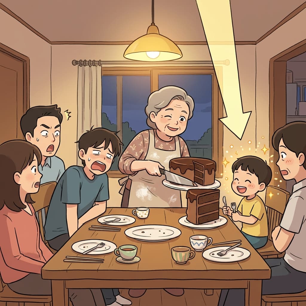 디저트로 말할 것 같으면, 할머니는 항상 제일 큰 조각을 나한테 남겨두신다.