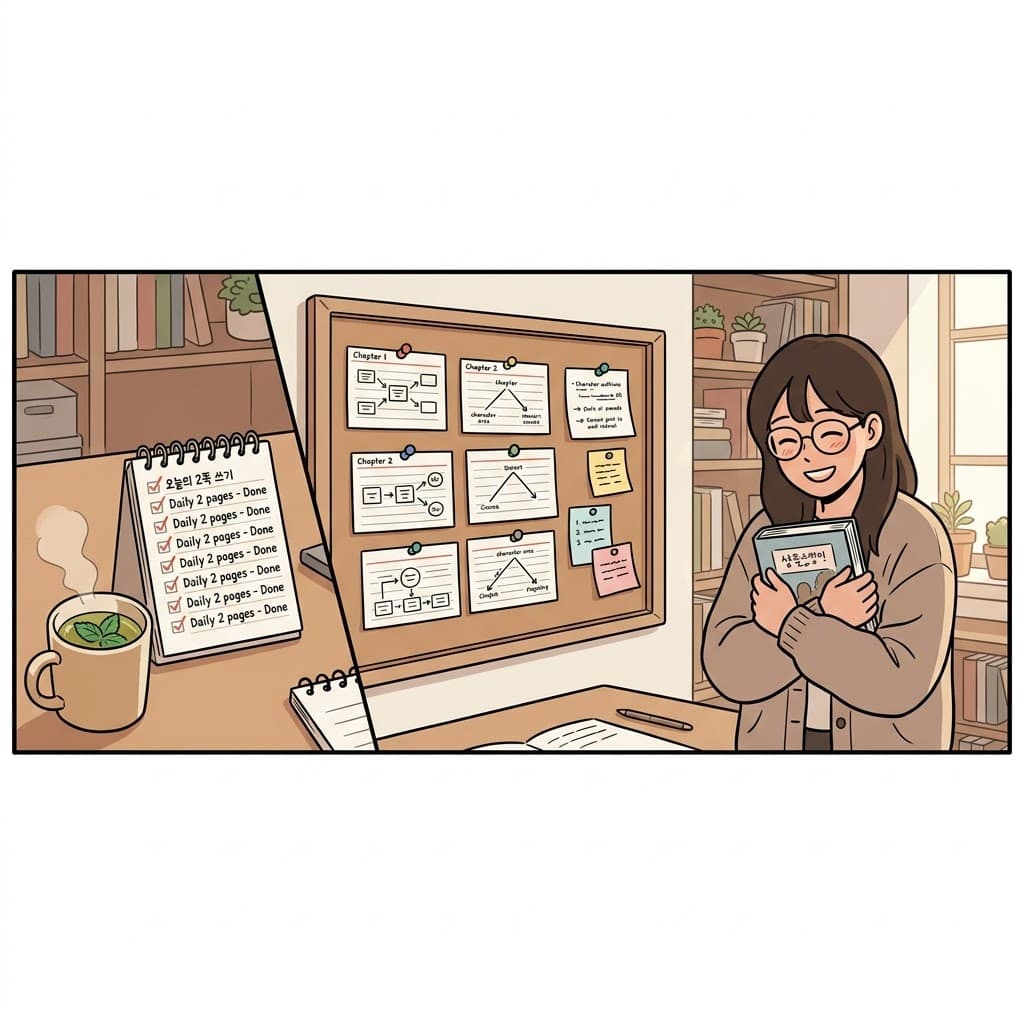 지속 가능한(sustainable) 매일의 집필 습관과 설명 가능한(explainable) 진척 기록을 바탕으로, 그녀는 마침내 소설을 출판하겠다는 꿈을 이루었다(attain).