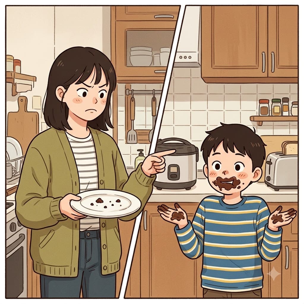 "오(au), 대(da)놓고 시(ci)치미 떼(ty)?" 입에 초콜릿을 잔뜩 묻히고도, 소년은 자기가 케이크를 먹지 않은 척하는 놀라운 뻔뻔함(audacity)을 보였다.