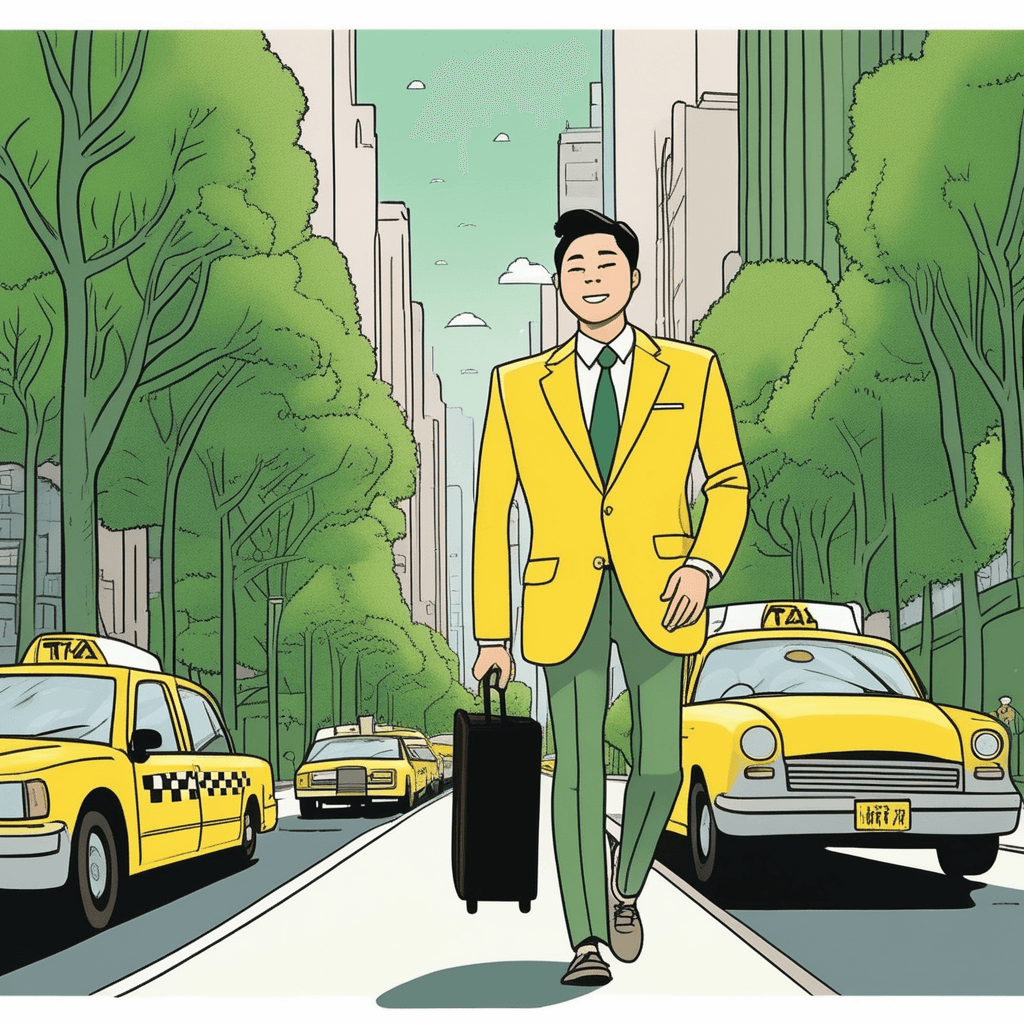 아비가 뉴욕 대로(avenue) 걸어가네!