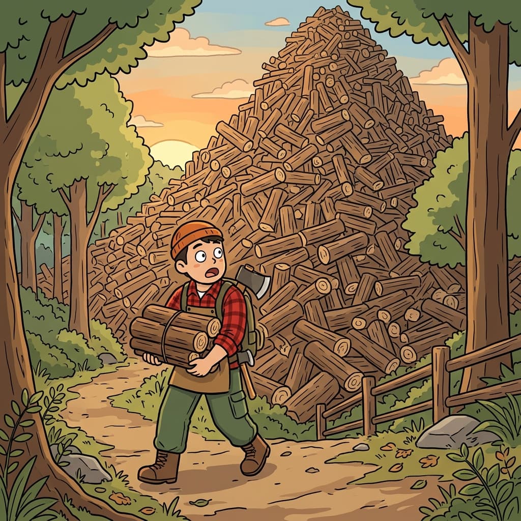벌목꾼은 "백 로그!(Back log!)"라고 외쳤고, 뒤(back)에 통나무(log)가 산처럼 쌓여 밀린 일(backlog)처럼 보였다.