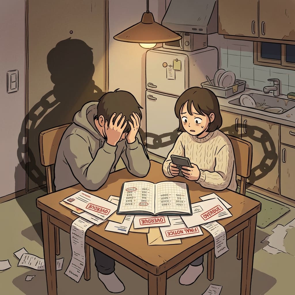 병원비가 쌓이면서 젊은 부부는 빚더미에 앉았다는 걸 깨달았다.