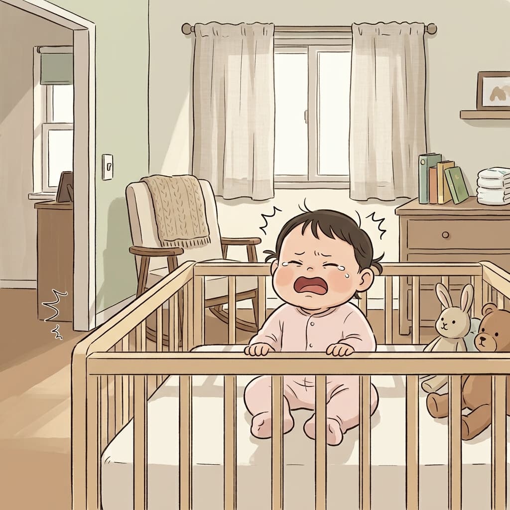 아기는 아주 작은 소리에도 민감하게 반응해 울기 시작했다. ("이 아이는 센서가 있다!")