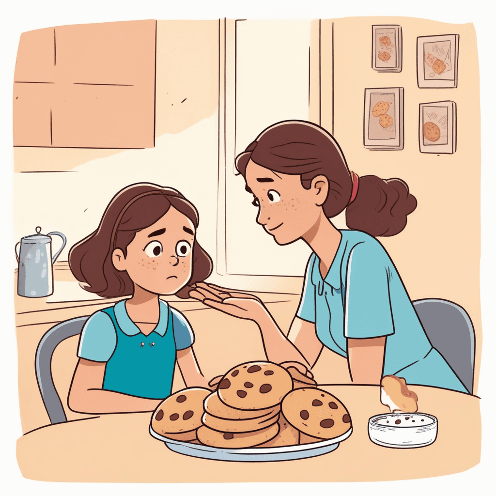 엄마의 위로로 기분이 밝아진 아이