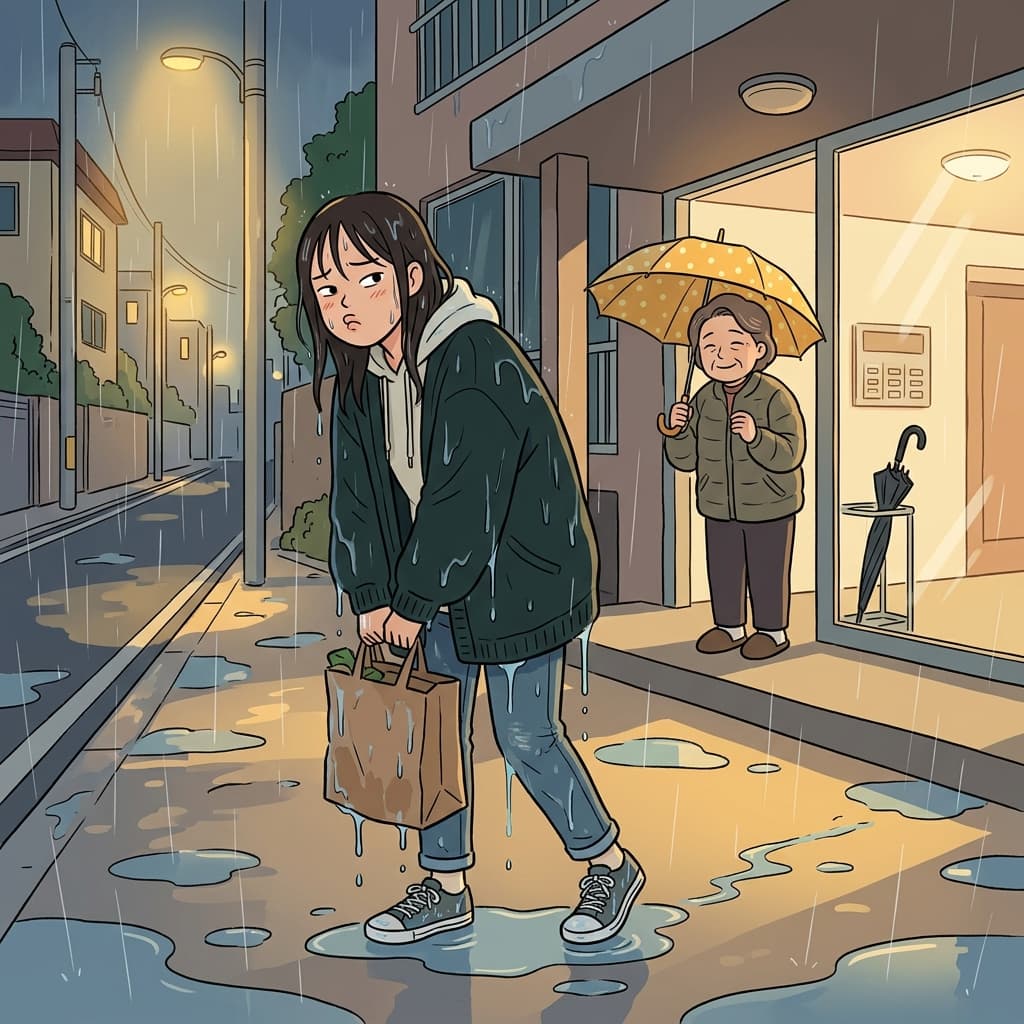 우산을 안 챙겨 나왔다가 집에 오는 길에 쫄딱 젖었다.