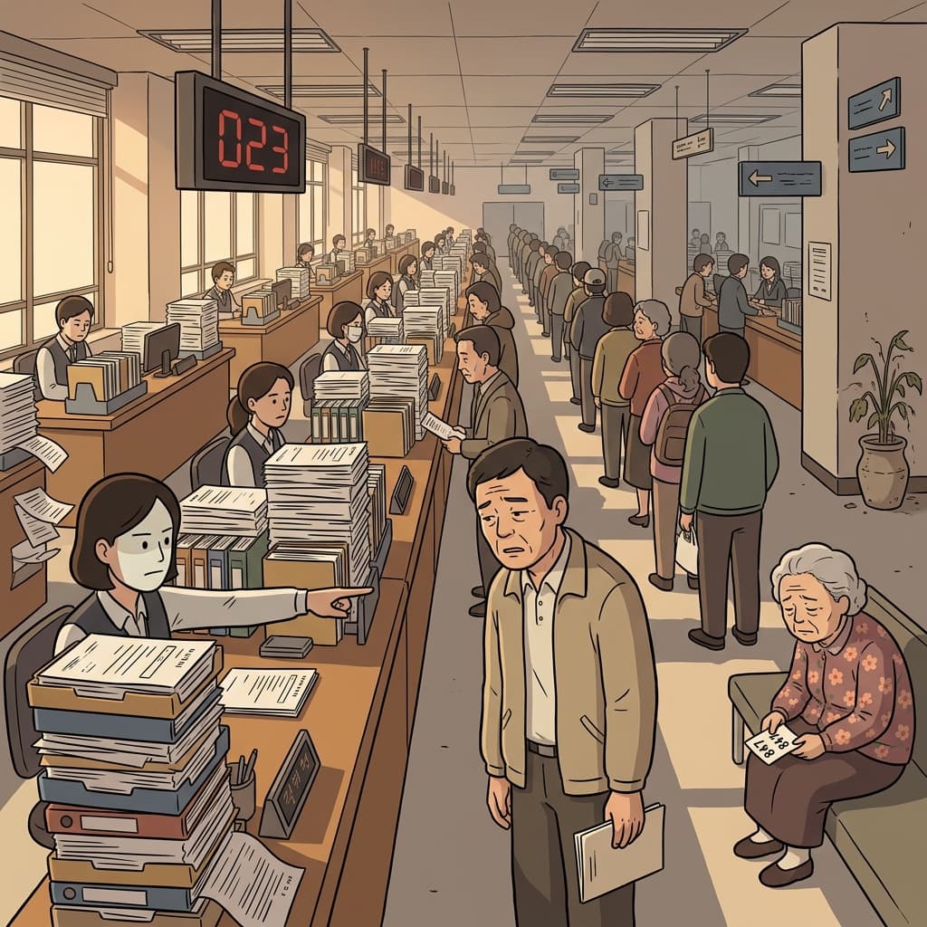 도장 하나 받으려고 창구 열두 개를 돌아야 한다니, 진짜 관료주의 끝판왕이다.