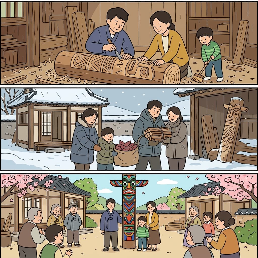 그 가족의 조각 작품은 어려운 시기를 함께 견디며 전통을 계속 보존해 나갔다.