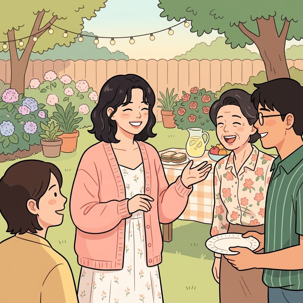 그녀의 따뜻한 미소는 파티에 있던 모두를 매료시켰다.