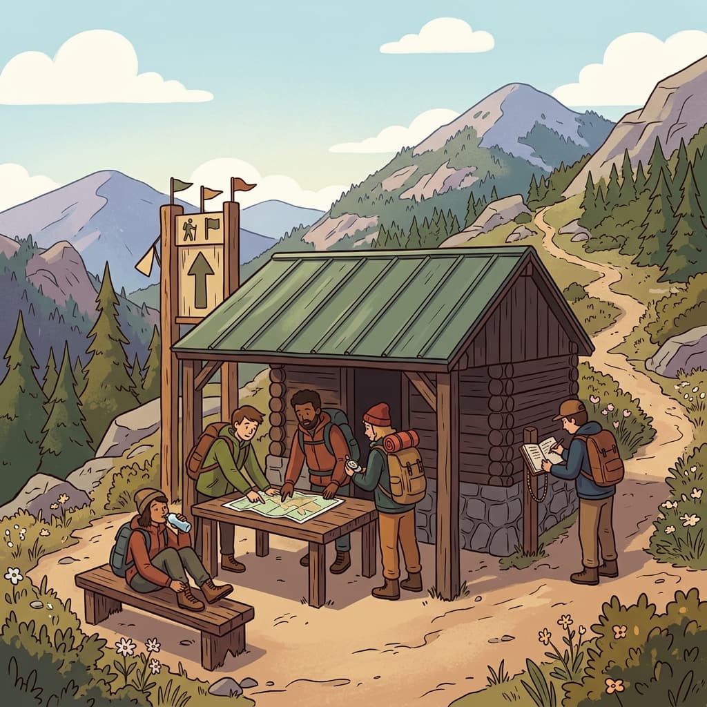 등산객들은 산 중턱의 중간 점검 지점에 도착했다. (체크포인트 → "체크(check)하는 포인트(point)")