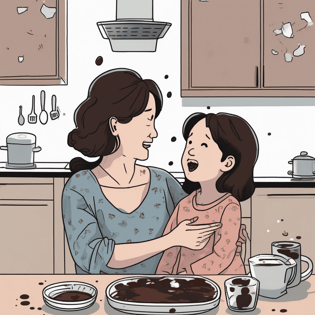 엄마가 아이 얼굴의 '차이'를 '드러내며' 부드럽게 타이른다 - 차이드!