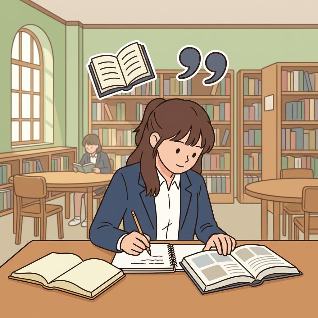 학생은 보고서를 뒷받침하기 위해 책을 인용했다.