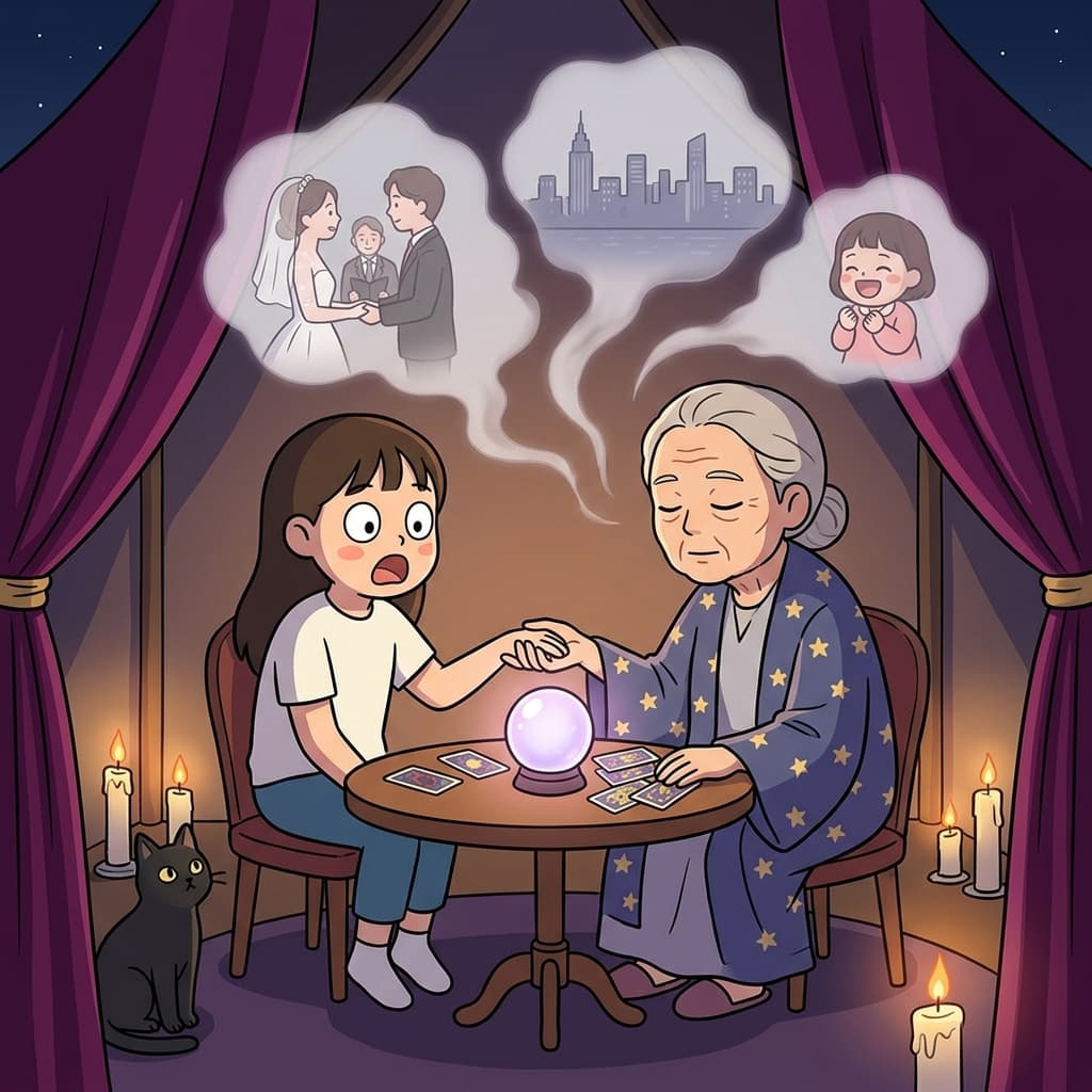 그 투시가는 손만 잡아도 그 사람의 미래가 보인다고 했다.