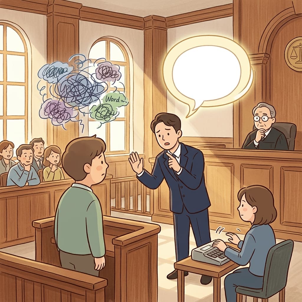 변호사가 증인의 헷갈리는 말에 대해 분명히 해달라고 요청했다.