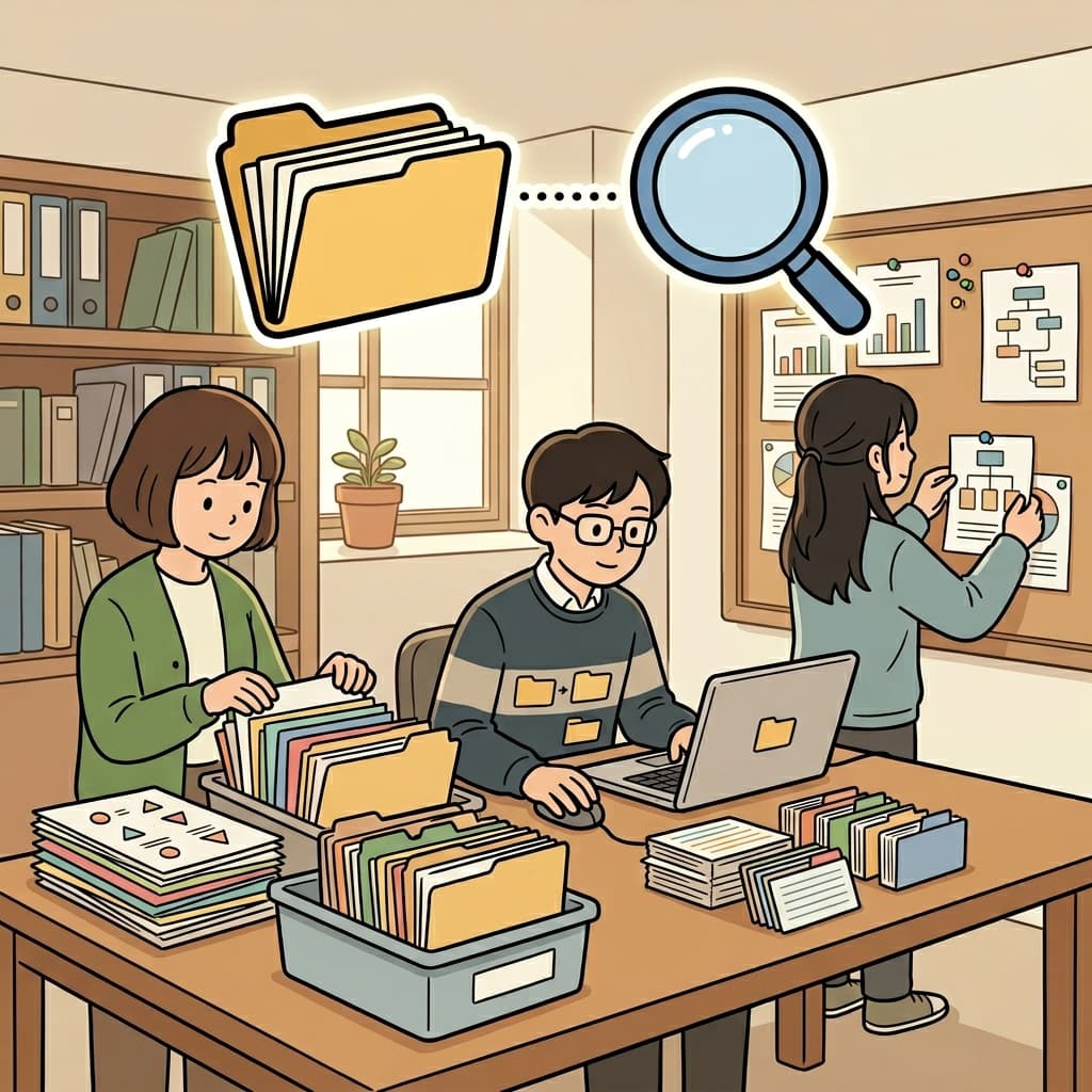 연구원들은 분석을 시작하기 전에 정보 분류를 완료했다.