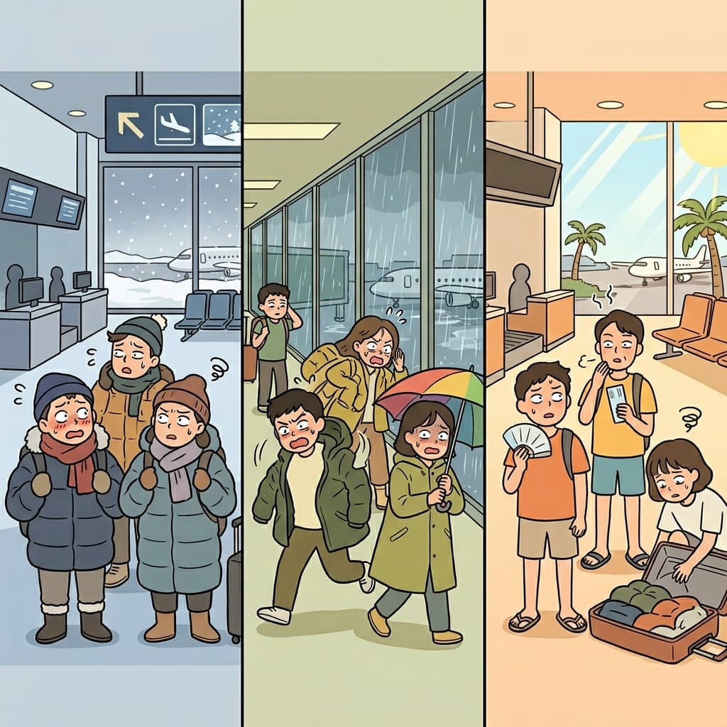 사람들은 추운 기후에 맞춰 옷차림을 조절했다. (클라이밋 → “날씨 때문에 옷 갈아입는(clothe) 느낌”)