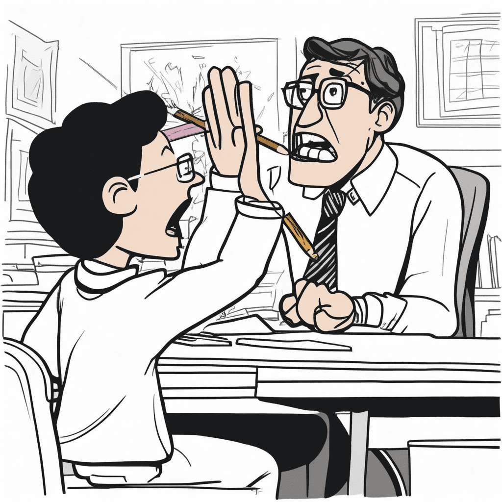 코 잡고 '어서 써!' 하며 억지로 강요하는 모습!