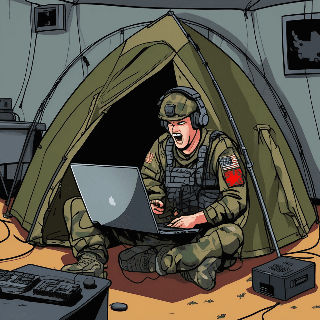 컴배(컴퓨터 배틀)하다가 텐트에서 진짜 전투원이 되었다!
