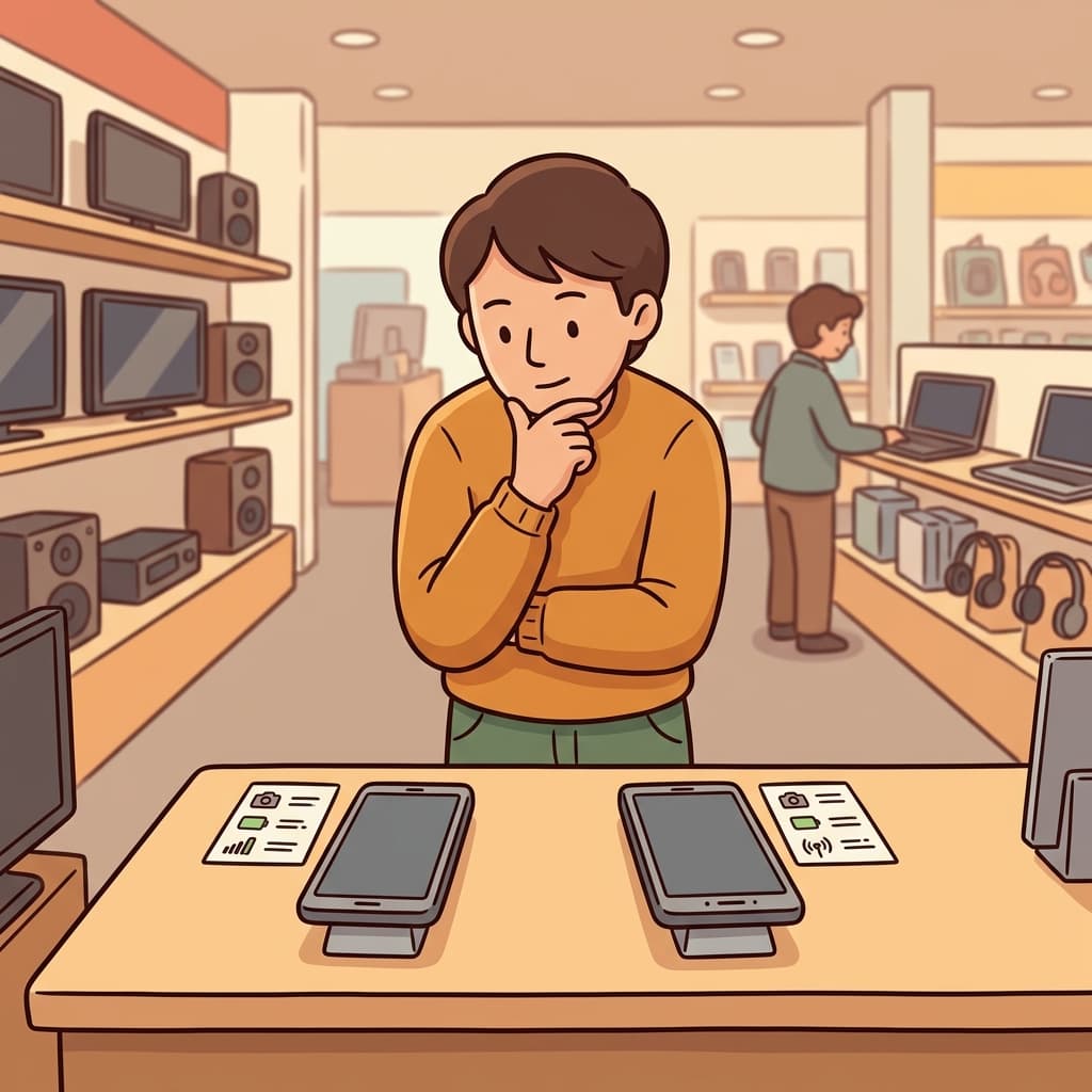 그 새 휴대전화는 가격과 성능 면에서 이전 모델과 비슷했다.
