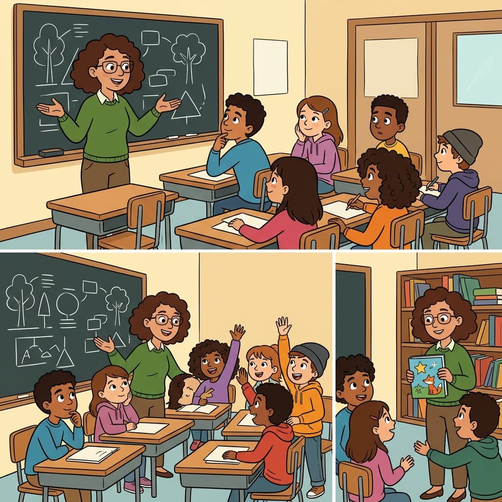 학생들은 수업에 참석한 뒤 내용을 이해했고, 선생님은 추가 읽을거리를 추천했다.