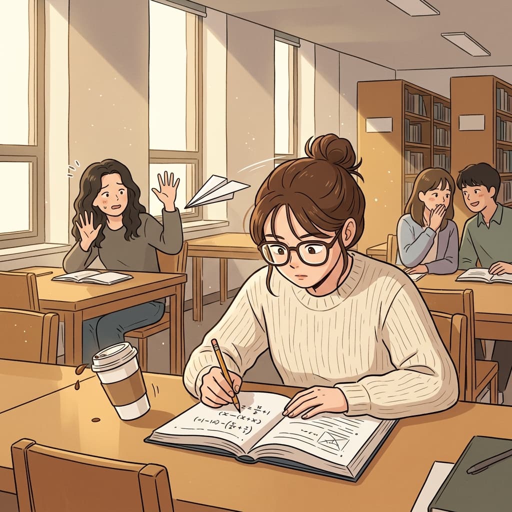 주변 소음도 들리지 않을 만큼 푹 빠져서 공부 중이다.