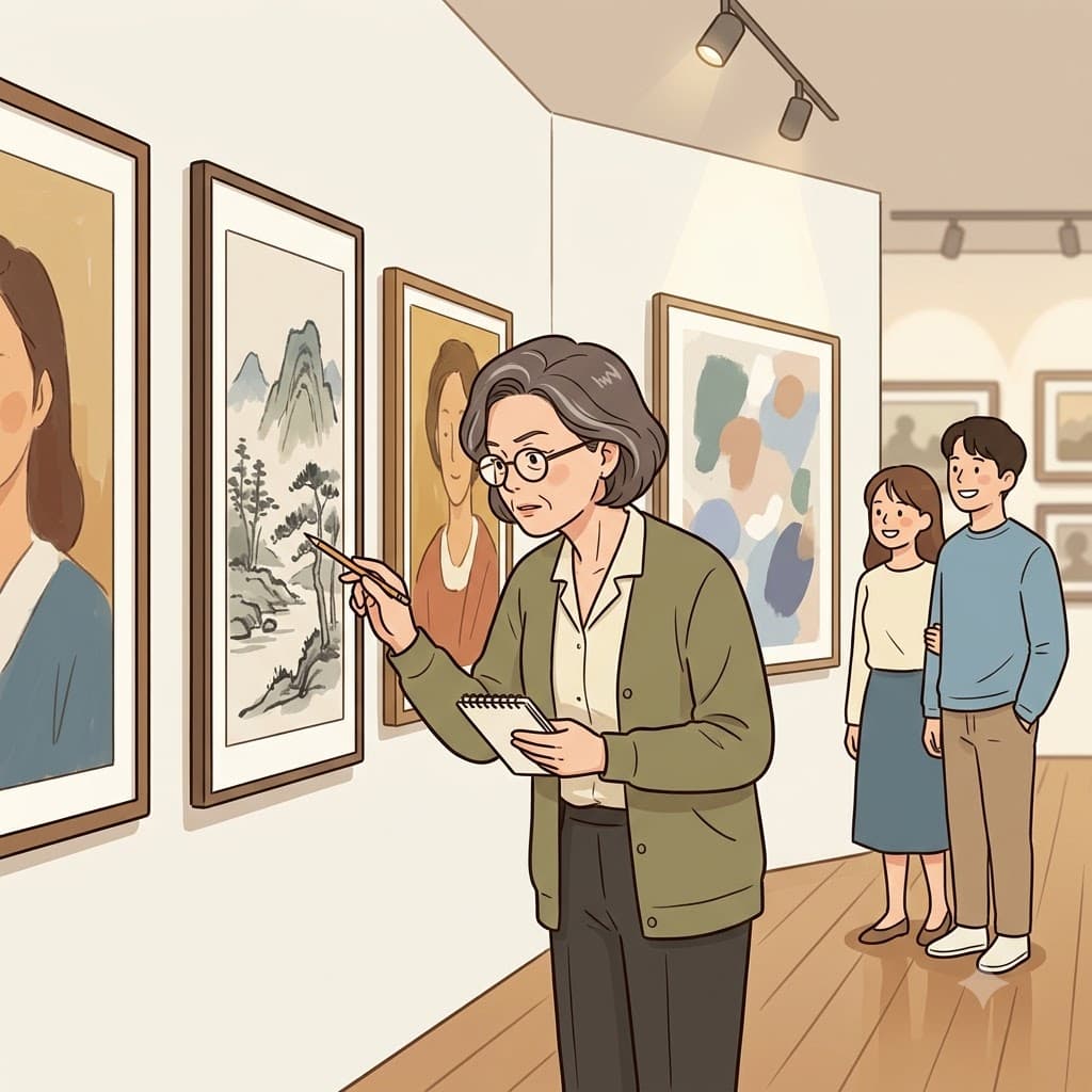 그녀는 진정한 미술 감정가(connoisseur)답게 희귀한 그림의 가치를 단번에 알아보았다.