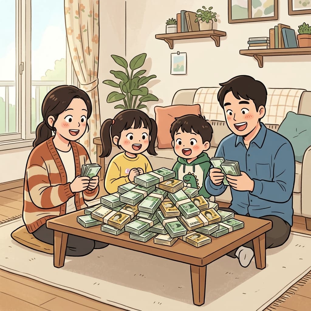 그 가족은 새집을 위해 상당한 돈을 모았다. ("Consider(생각)해 보니 꽤 많네!")
