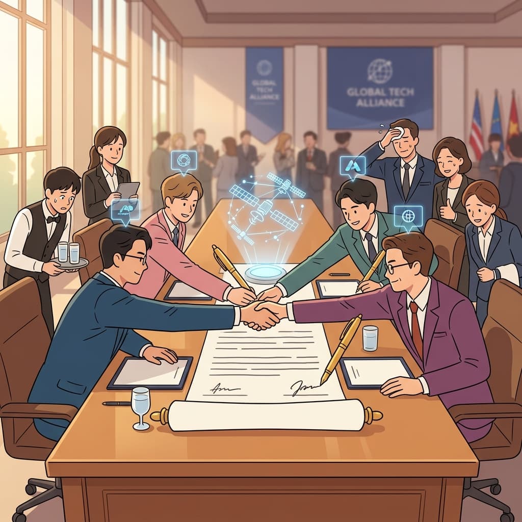 라이벌 기업들이 손잡고 거대한 위성망을 만들기로 했다.