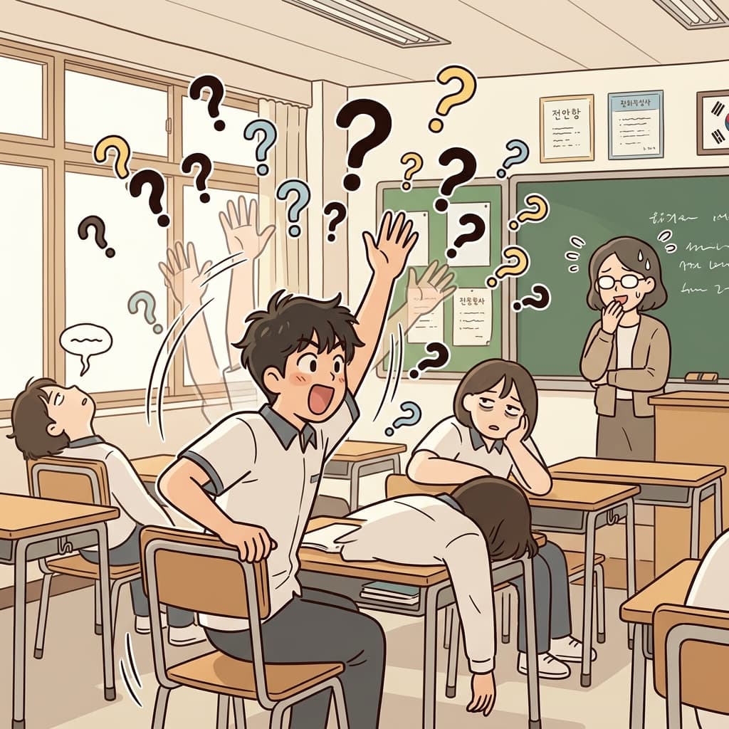 그의 끊임없는 질문들은 주변 사람들을 지치게 만들었다.