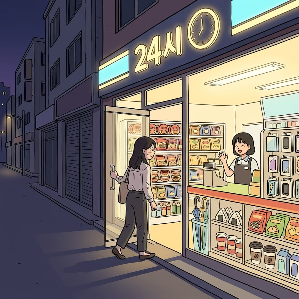 야근 끝에 들른 편의점 하나가 그녀를 살렸다.