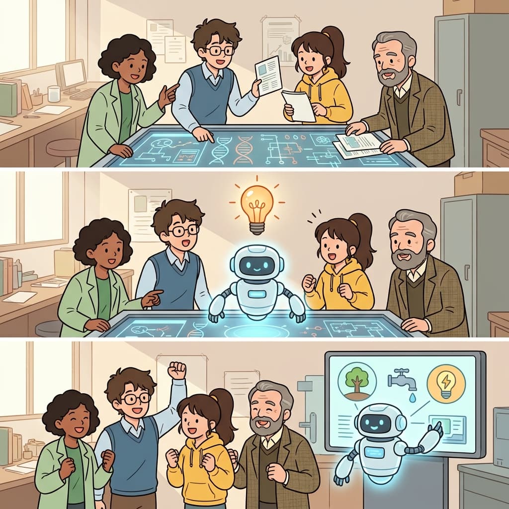 훌륭한 아이디어가 하나로 모이자 새로운 혁신이 나타났고 창의성이 폭발적으로 커졌다.