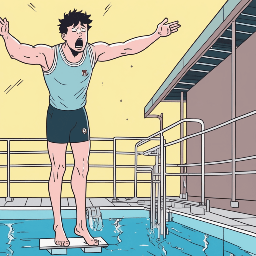 커! 리지마! 용기내서 다이빙!
