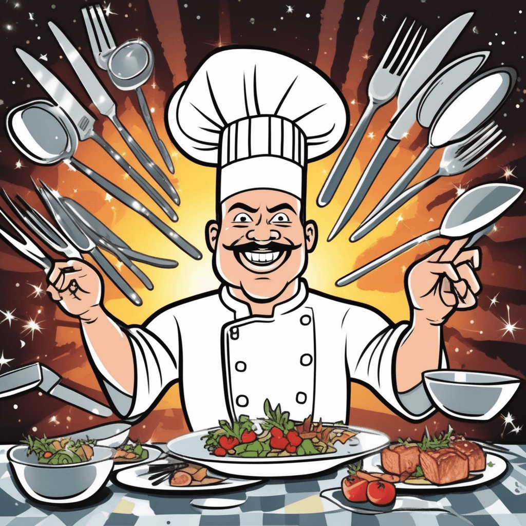 컷하는 일련의 식기들! 칼도 컷! 포크도 컷! 스푼도... 컷?