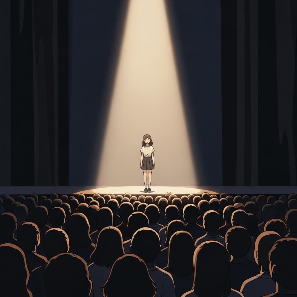 데뷔 무대에서 모든 시선이 그녀에게 쏠린다 — 드디어 세상의 뷰(view)에 들어왔다.
(데이(day) + 뷰(view)
→ 처음으로 나를 보여주는 날)
