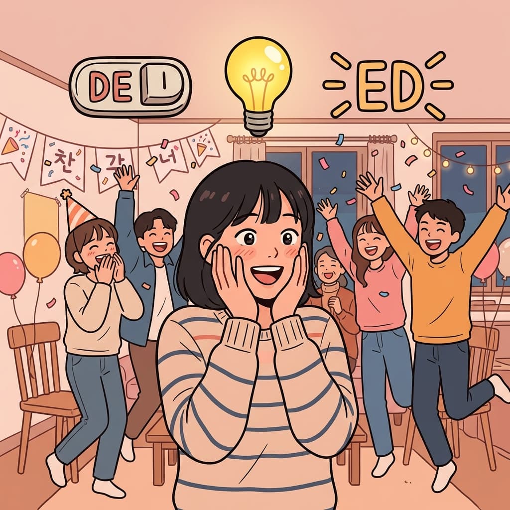 빛이 켜졌다 — 스위치가 켜지고 빛나는 것 — 그것이 기뻐하는 모습이다.