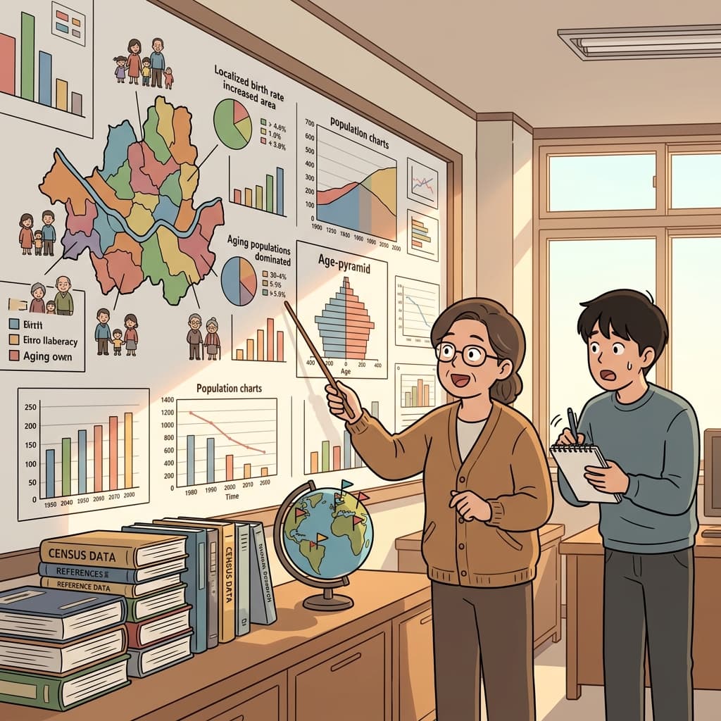 연구원이 도시 인구가 수십 년간 어떻게 변했는지 인구통계 자료를 살펴본다.