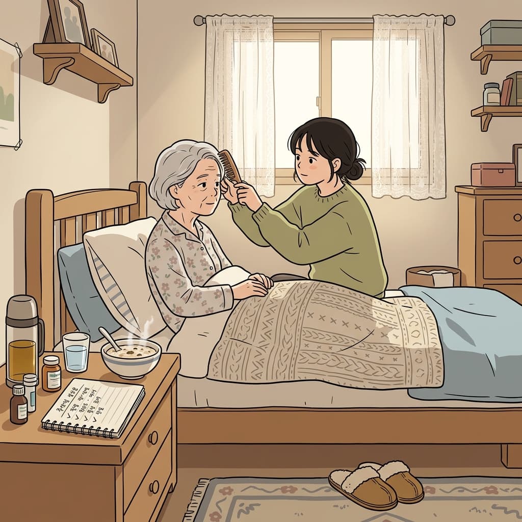 할머니를 향한 그녀의 헌신은 사소한 행동 하나하나에 묻어난다.