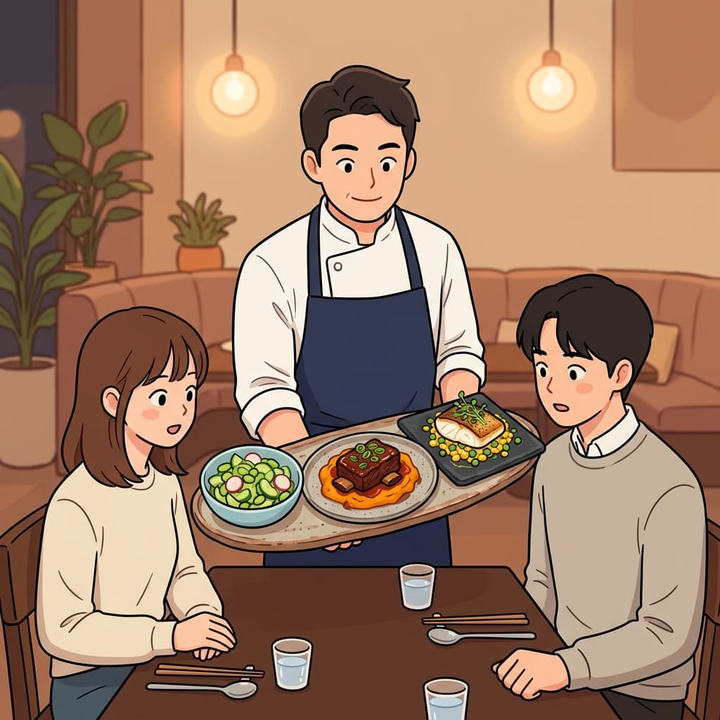 요리사는 모든 음식마다 독특한 맛을 만들어 냈다. ("This thing!" 하고 바로 알아본다. → 뚜렷하게 구별되는)